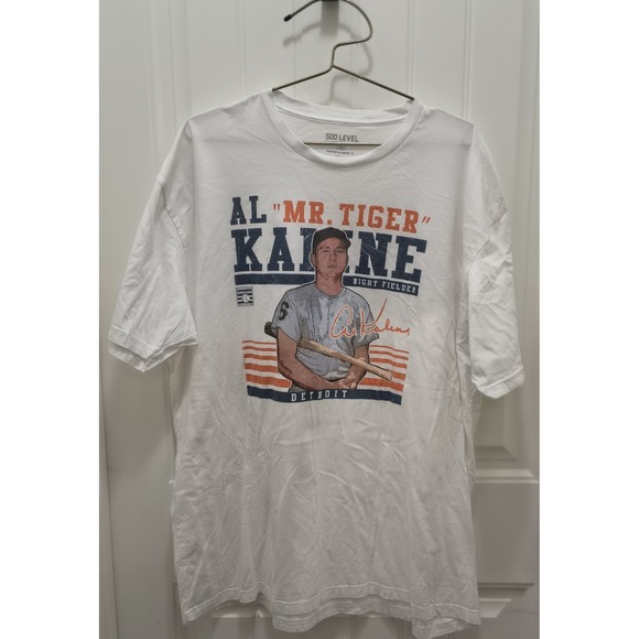 500 level Other - Al Kaline #6 Detroit Tigers Hall of Fame Retro Graphic Tee White 3XL